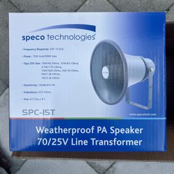 Speco Technologies SPC-15T Weatherproof PA Horn Speaker – 15W/30W – New in Box