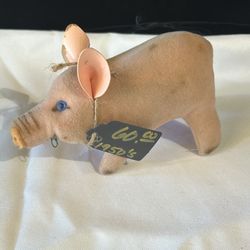 Darling 1960S, German Steiff  Pig No Tag In Ear