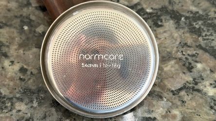 Normcore 54mm Precision High Extraction Filter Basket 18g, Fits Breville Sage Espresso Machines, 0.8mm Thick Stainless Steel, Includes 53.3mm Puck Scr