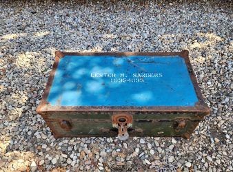 Vintage Military Footlocker Trunk