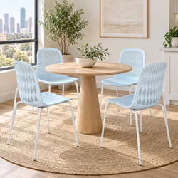 Set of 4 Light Blue Dining Chairs - New