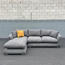 Grey Feathers Cloud Sectional Couch 