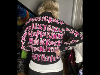 Naomi Cotton “ROCK”  Blouse- Size M/L. -  and Hot Pink Metallic Purse 