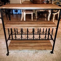 Bar Cart Of Wood And Metal