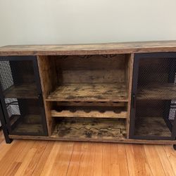 Wood & Black Accent  Home Bar