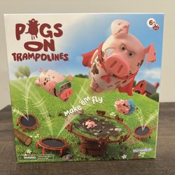 Pigs on Trampolines Board Game – Flying Pig Family Game by PlayMonster – New