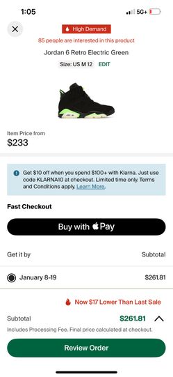 Jordan 6 Electric Green