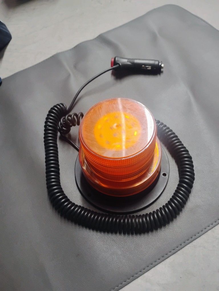 12V/24V LED Amber Flashing Strobe Beacon Emergency Warning Light Magnetic