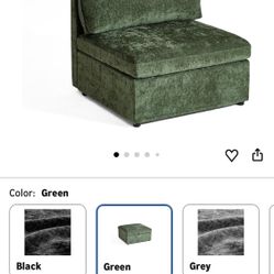 Green modular middle couch piece