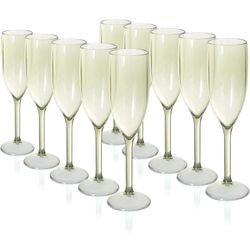 24PCS Green Champagne Flutes Plastic Vintage Champagne Flutes Set Of 10 Mimosa Bar Glasses Sage Green Glasses Wedding Decorations Plastic Wine Glasses
