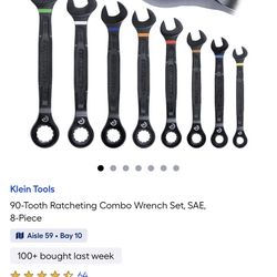 KLEIN TOOLS 8-PIECE RATCHETING BOX WRENCH SET