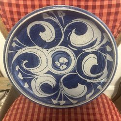 Vintage Large Handmade Pottery Bowl 