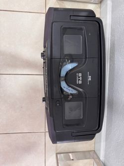 Sharp WQ-CH800 Portable Stereo Boombox Radio & Dual Cassette Tape Works CD