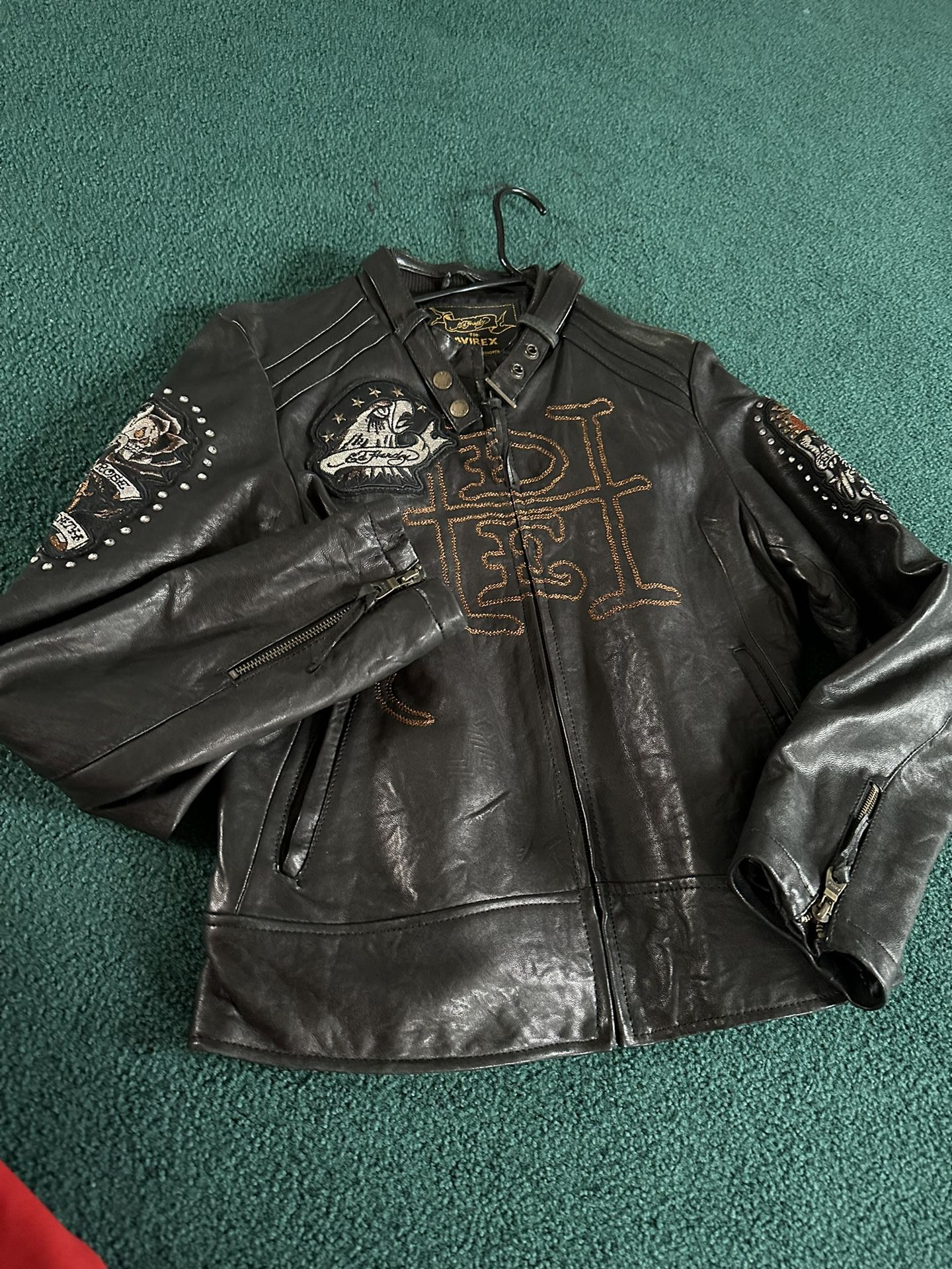 Ed Hardy For Avirex Leather Jacket