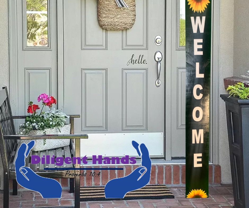 Decor outside welcome sign homemade