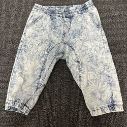 VICTORIOUS MEN'S S PAISLEY PRINT DENIM DROPCROTCH SHORTS