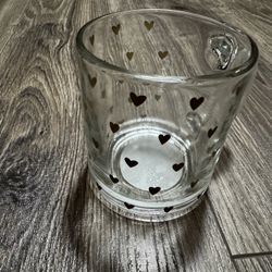 13 Fl Oz Glass Mug With Decal Gold Heart