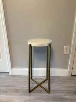 Marble Top Gold Metal side table
