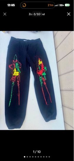Sicko Born From Pain Sweat Pants Black Men’s Size Large Athletic Slim Fit Joggin
