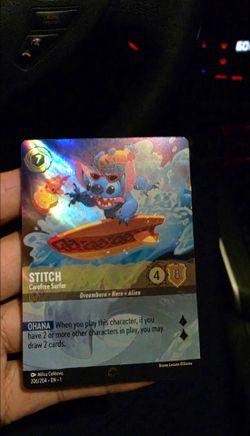 Disney Lorcana Stitch Carefree Surfer Enchanted 206/204