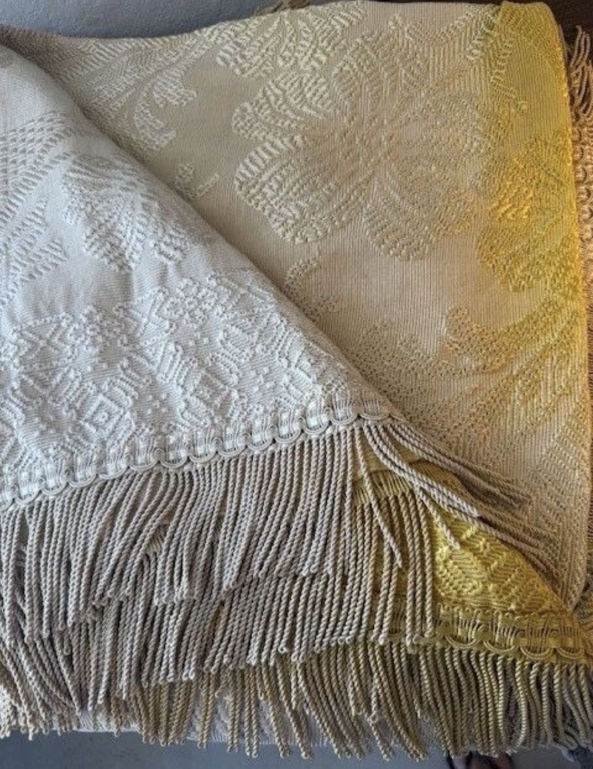 Faded Yellow Tapestry w/ Fringe