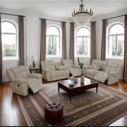 3-Piece Corduroy Reclining Living Room Set – $1,959 Retail – Open Box – Delivery Available