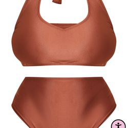 Plus Size Bikini Set Halterneck