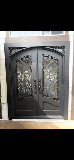 Iron glass door