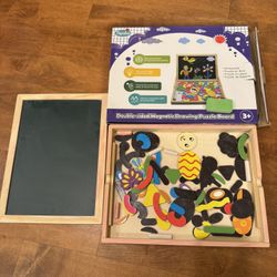 Kids, double-sided, magnetic drawing puzzle board shipping available
