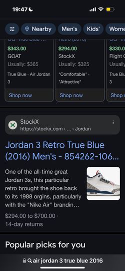 2016 “ Air Jordan 3 “ True blue “