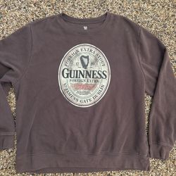 Guinness Beer Alcohol Crew Neck Sweatshirt Brown XL Men’s 