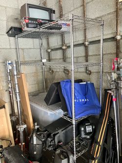 Chrome 59.4 in. H Heavy Duty Metal Wire Storage Shelving Unit with 4 Adjustable Shelves for Garage Kitchen and Pantry