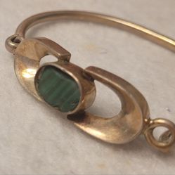 Antique  925 Silver Malachite Bracelet