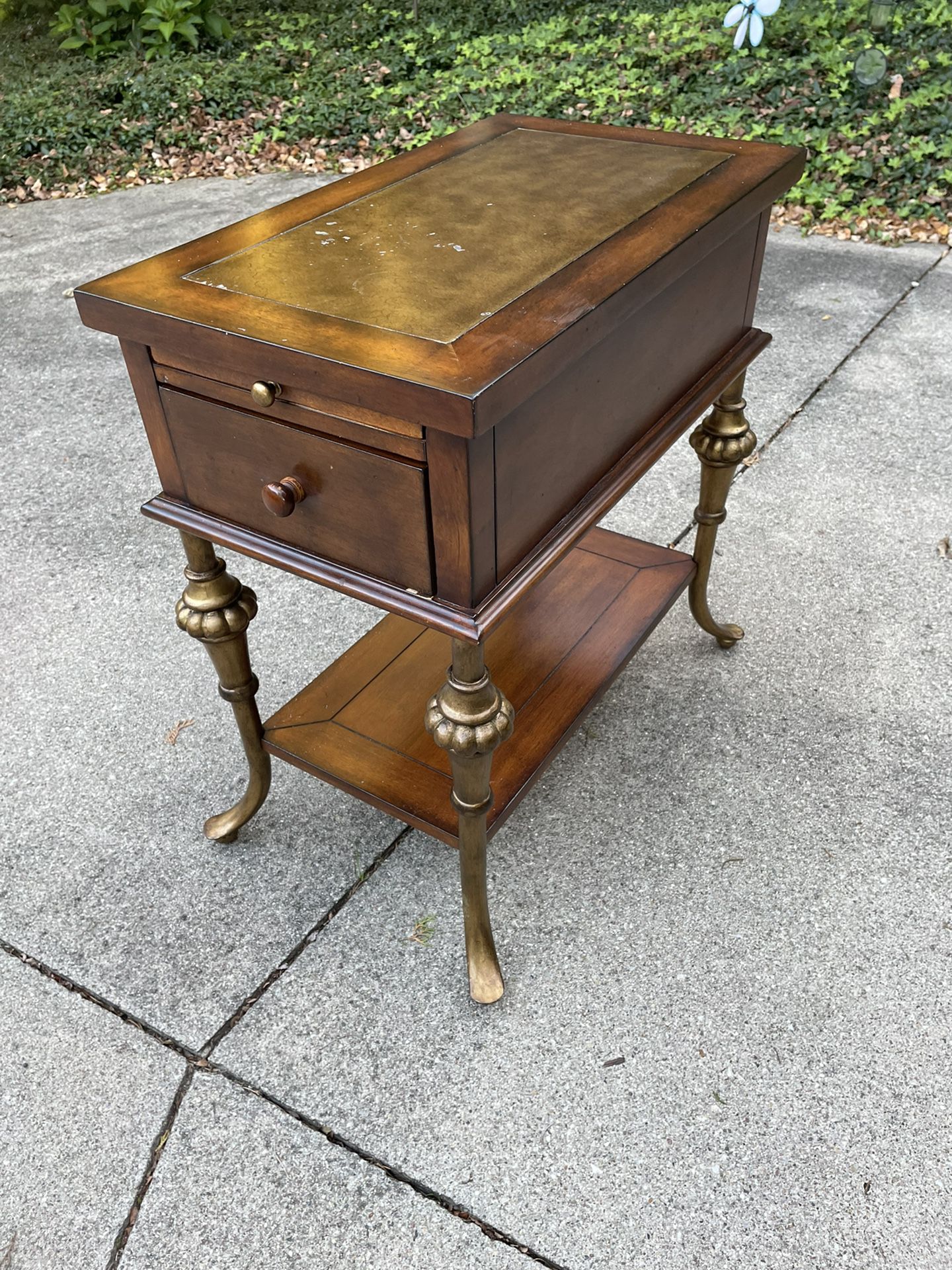 Formal Side Table With Drawer & Pull Out 