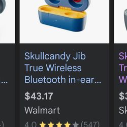 Skull candy jib true wireless Bluetooth earbuds