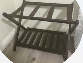 2 wood luggage rack, espresso colored - 2 available