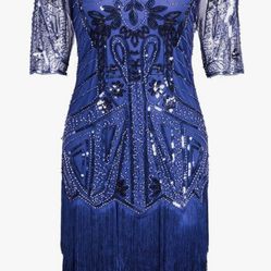 Woman’s Roaring 20s Dress XL Sequins, Beads