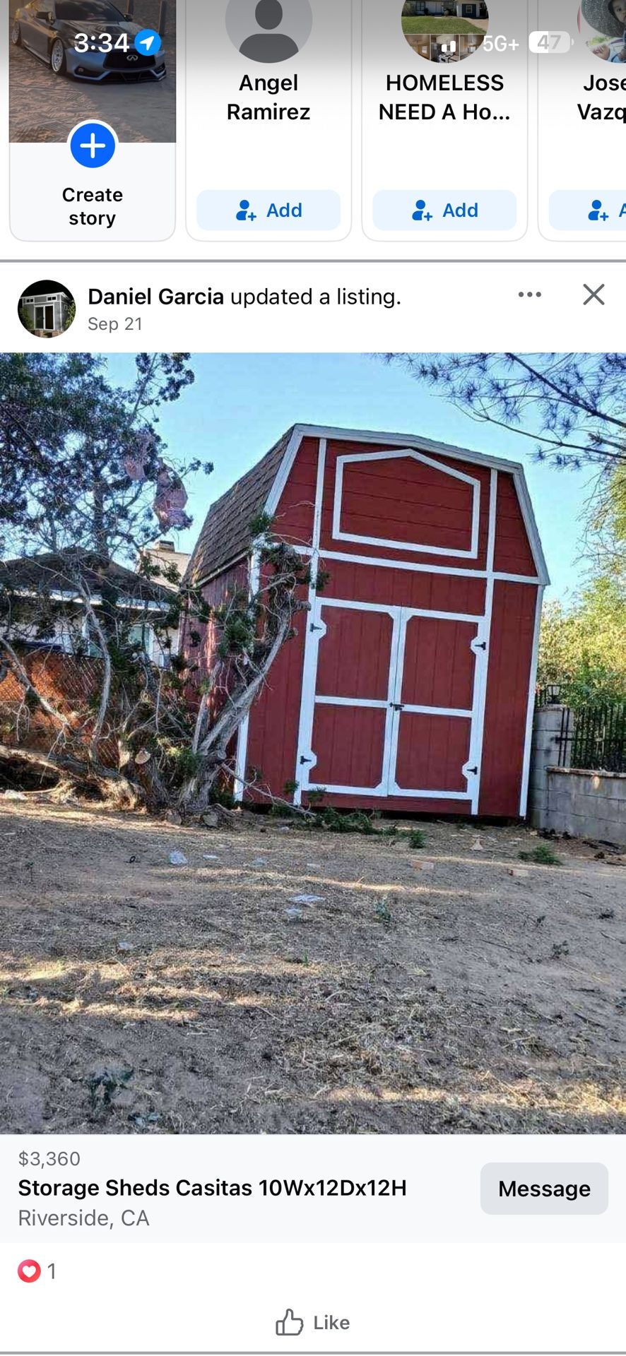 Storage Sheds Casitas 10Wx12Dx12H