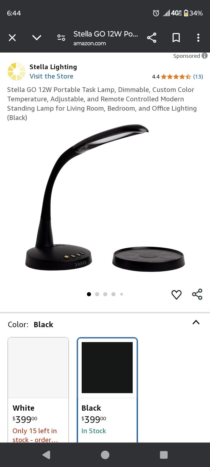 Stella Go Rechargeable Task Lamp