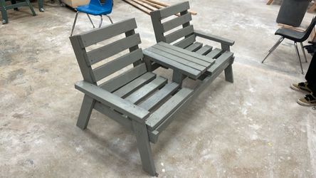 Grey Outside Double Patio Chair