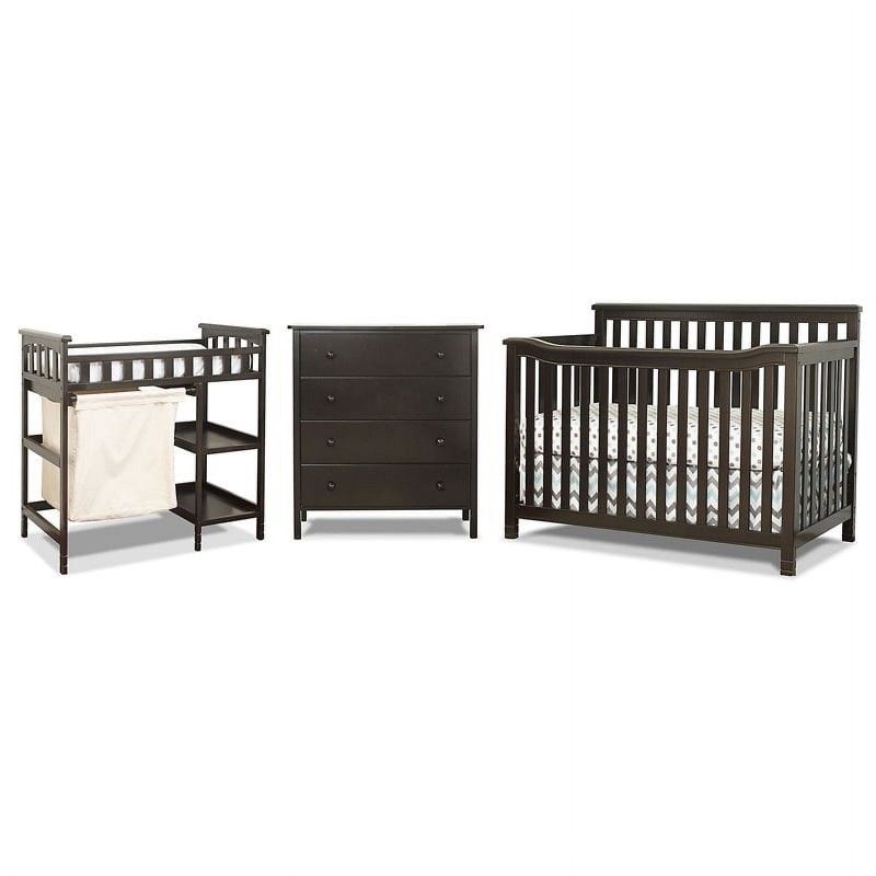Crib, Dresserr, and Changing Table - Espresso