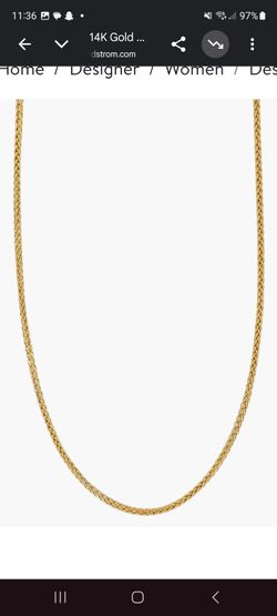 14k GOLD WHEAT  CHAIN NECKLACE