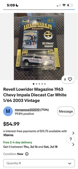 1/64 ‘63 Chevy Impala Mint