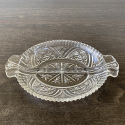 STARS & BARS Anchor Hocking Early American Prescut Divided Relish Dish glass