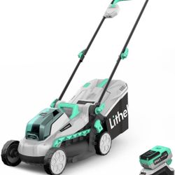 Litheli Cordless Lawn Mower 13 Inch, 5 Heights, 20V Electric Lawn Mowers for Garden, Yard and Farm, with Brushless Motor, 4.0Ah Battery & Charger Incl