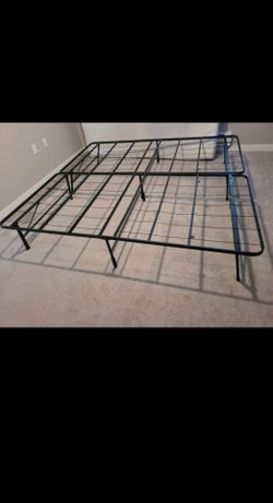 King size mattress and metal bed frame