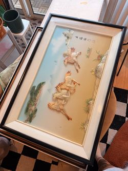 VTG mother of pearl horse wall art
