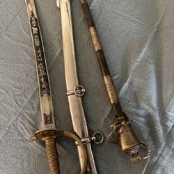 Decorative Confederate Style Sword w/ Scabbard + Vintage Ornamental Piece