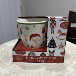NEW In Box Tinsel Elf Santa Coffee Mug 11oz Christmas Holiday Drinkware Gift