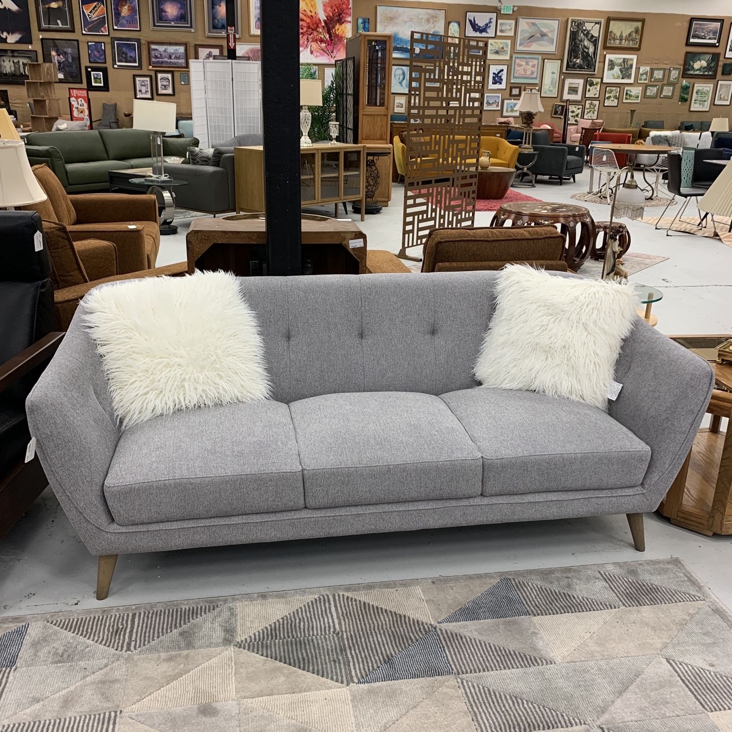 Smoke Grey Bucket Sofa 